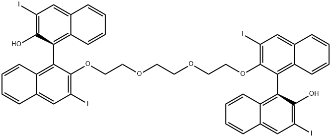 (1S,1''S)-2',2'''-[1,2- Ethanediylbis(oxy-2,1-ethanediyloxy)]bis[3,3'-diiodo[1,1'-binaphthalen]-2-ol] Structure