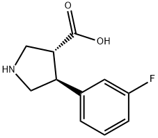 3-Pyrrolidinecarboxylic acid, 4-(3-fluorophenyl)-, (3R,4S)- 구조식 이미지