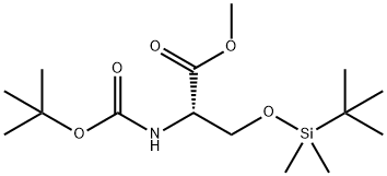 L-Serine, N-[(1,1-dimethylethoxy)carbonyl]-O-[(1,1-dimethylethyl)dimethylsilyl]-, methyl ester Structure