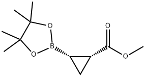 Cyclopropanecarboxylic acid, 2-(4,4,5,5-tetramethyl-1,3,2-dioxaborolan-2-yl)-, methyl ester, cis- (9CI) Structure