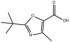 2-(tert-butyl)-4-methyloxazole-5-carboxylic acid 구조식 이미지