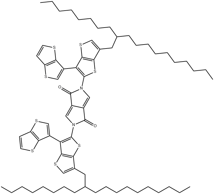 Pyrrolo[3,4-c]pyrrole-1,4-dione, 2,5-dihydro-2,5-bis(2-octyldodecyl)-3,6-dithieno[3,2-b]thien-2-yl- Structure