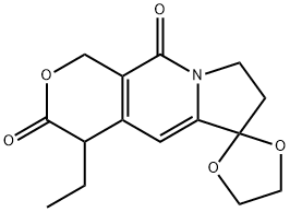 Spiro[1,3-dioxolane-2,6'(3'H)-[1H]pyrano[3,4-f]indolizine]-3',10'(4'H)-dione, 4'-ethyl-7',8'-dihydro- Structure