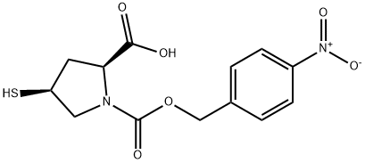 1,2-Pyrrolidinedicarboxylic acid, 4-mercapto-, 1-[(4-nitrophenyl)methyl] ester, (2S,4S)- Structure