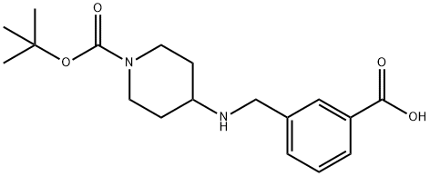 3-[1-(tert-Butoxycarbonyl)piperidin-4-ylamino]methylbenzoic acid Structure