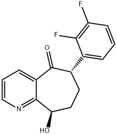 5H-Cyclohepta[b]pyridin-5-one, 6-(2,3-difluorophenyl)-6,7,8,9-tetrahydro-9-hydroxy-, (6S,9R)- Structure