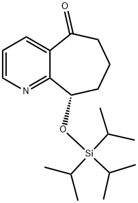 5H-Cyclohepta[b]pyridin-5-one, 6,7,8,9-tetrahydro-9-[[tris(1-methylethyl)silyl]oxy]-, (9S)- Structure