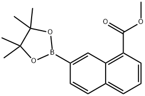 1-Naphthalenecarboxylic acid, 7-(4,4,5,5-tetramethyl-1,3,2-dioxaborolan-2-yl)-, methyl ester Structure