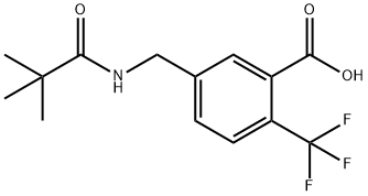 Benzoic acid, 5-[[(2,2-dimethyl-1-oxopropyl)amino]methyl]-2-(trifluoromethyl)- Structure