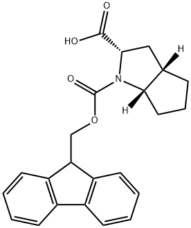 Cyclopenta[b]pyrrole-1,2(2H)-dicarboxylic acid, hexahydro-, 1-(9H-fluoren-9-ylmethyl) ester, (2S,3aS,6aS)- Structure