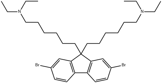 2,7-dibromo-9,9-bis(6-(N,N-diethylamino)hexyl)fluorene Structure