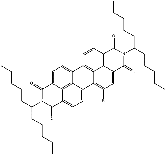 5-bromo-2,9-bis(1-pentylhexyl)-anthra[2,1,9-def:6,5,10-d'e'f']diisoquinoline-1,3,8,10(2H,9H)-tetrone 구조식 이미지