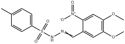Benzenesulfonic acid, 4-methyl-, 2-[(4,5-dimethoxy-2-nitrophenyl)methylene]hydrazide Structure