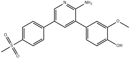 Phenol, 4-[2-amino-5-[4-(methylsulfonyl)phenyl]-3-pyridinyl]-2-methoxy- Structure