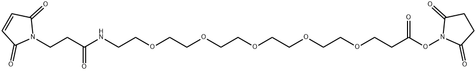 Mal-amido-PEG5-C2-?NHS ester Structure