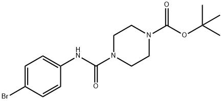 1-Piperazinecarboxylic acid, 4-[[(4-bromophenyl)amino]carbonyl]-, 1,1-dimethylethyl ester 구조식 이미지