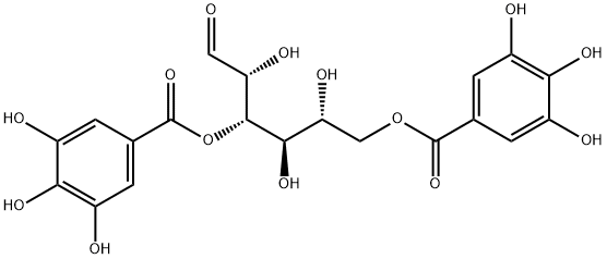 D-Glucose, 3,6-bis(3,4,5-trihydroxybenzoate) Structure