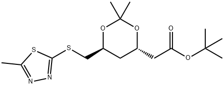 D-erythro-Hexonic acid, 2,4-dideoxy-3,5-O-(1-methylethylidene)-6-S-(5-methyl-1,3,4-thiadiazol-2-yl)-6-thio-, 1,1-dimethylethyl ester 구조식 이미지