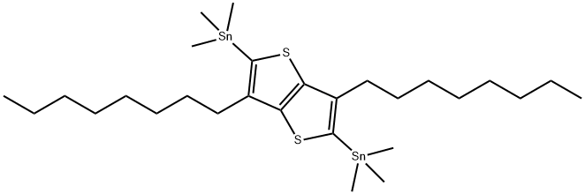 Stannane, 1,1'-(3,6-dioctylthieno[3,2-b]thiophene-2,5-diyl)bis[1,1,1-trimethyl- Structure