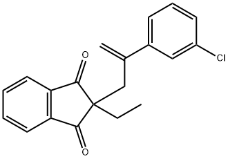 1H-Indene-1,3(2H)-dione, 2-[2-(3-chlorophenyl)-2-propen-1-yl]-2-ethyl- Structure