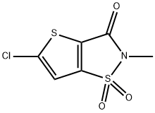 Thieno[2,3-d]isothiazol-3(2H)-one, 5-chloro-2-methyl-, 1,1-dioxide 구조식 이미지