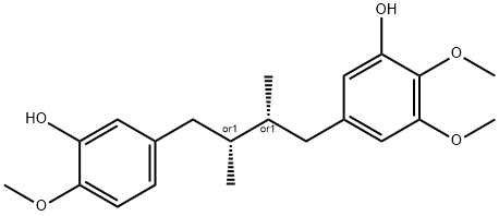 Phenol, 5-[(2R,3R)-4-(3-hydroxy-4-methoxyphenyl)-2,3-dimethylbutyl]-2,3-dimethoxy-, rel- Structure