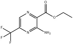 2-Pyrazinecarboxylic acid, 3-amino-5-(trifluoromethyl)-, ethyl ester 구조식 이미지