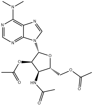 3'-(Acetylamino)-3'-deoxy-N,N-dimethyladenosine 2',5'-diacetate Structure