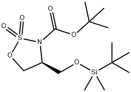 tert-butyl (4S)-4-[[tert-butyl(dimethyl)silyl]oxymethyl]-2,2-dioxooxathiazolidine-3-carboxylate 구조식 이미지