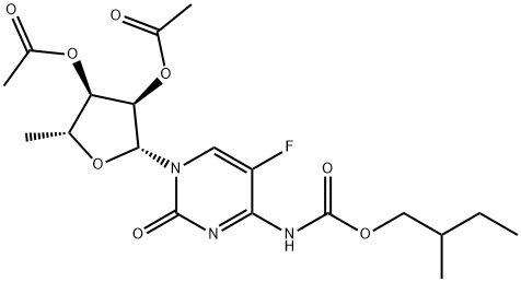 2’,3’-Di-O-acetyl-5'-deoxy-5-fluoro-N-[(2-methylbutoxy)carbonyl]cytidine 구조식 이미지