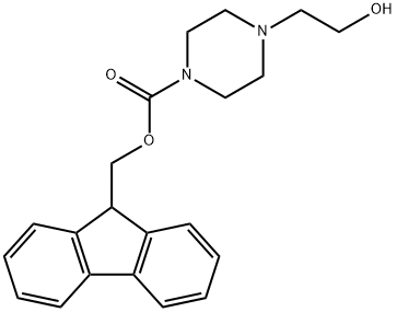 9H-fluoren-9-ylmethyl 4-(2-hydroxyethyl)piperazine-1-carboxylate Structure