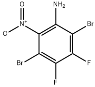 Benzenamine, 2,5-dibromo-3,4-difluoro-6-nitro- Structure
