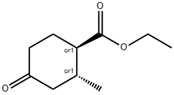 Cyclohexanecarboxylic acid, 2-methyl-4-oxo-, ethyl ester, (1R,2R)-rel- 구조식 이미지