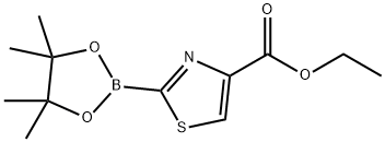 4-Thiazolecarboxylic acid, 2-(4,4,5,5-tetramethyl-1,3,2-dioxaborolan-2-yl)-, ethyl ester Structure