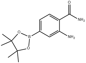 2-amino-4-(4,4,5,5-tetramethyl-1,3,2-dioxaborolan-
2-yl)benzamide Structure