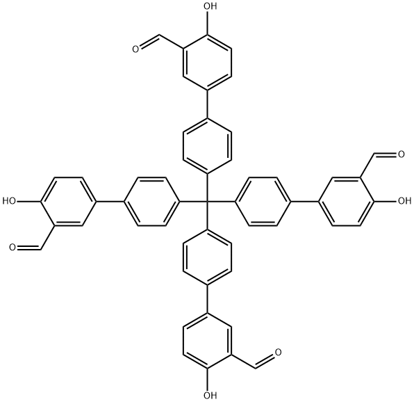4',4''',4''''',4'''''''-methanetetrayltetrakis(4-hydroxy-[1,1'-biphenyl]-3-carbaldehyde) 구조식 이미지