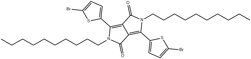 3,6-Bis(5-bromo-thiophen-2-yl)-2,5-di-n-decylpyrrolo[3,4-c]-pyrrole-1,4-dione Structure