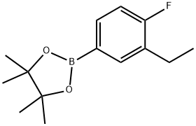 1,3,2-Dioxaborolane, 2-(3-ethyl-4-fluorophenyl)-4,4,5,5-tetramethyl- 구조식 이미지