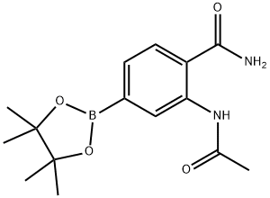 2-acetamido-4-(4,4,5,5-tetramethyl-1,3,2-dioxabor
olan-2-yl)benzamide Structure