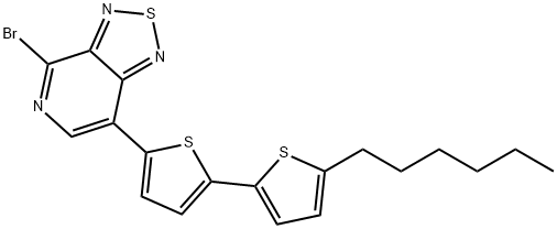 4-Bromo-7-(5'-hexyl-[2,2'-bithiophen]-5-yl)-[1,2,5]thiadiazolo[3,4-c]pyridine 구조식 이미지