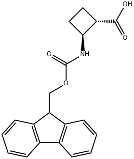 Cyclobutanecarboxylic acid, 2-[[(9H-fluoren-9-ylmethoxy)carbonyl]amino]-, (1S,2S)- Structure