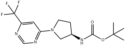 tert-Butyl N-(3R)-1-[6-(trifluoromethyl)pyrimidin-4-yl]pyrrolidin-3-ylcarbam Structure