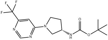 tert-Butyl N-(3S)-1-[6-(trifluoromethyl)pyrimidin-4-yl]pyrrolidin-3-ylcarbam Structure