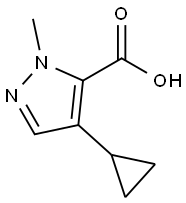 1H-Pyrazole-5-carboxylic acid, 4-cyclopropyl-1-methyl- Structure