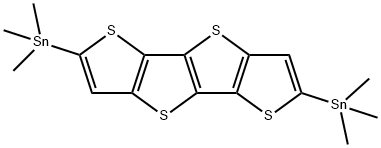 IN1588, 2,6-Bis(trimethylstannyl)thieno[2',3':4,5]thieno[3,2-b]thieno[2,3-d]thiophene 구조식 이미지