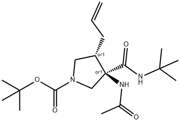 1374334-12-9 1-Pyrrolidinecarboxylic acid, 3-(acetylamino)-3-[[(1,1-dimethylethyl)amino]carbonyl]-4-(2-propen-1-yl)-, 1,1-dimethylethyl ester, (3R,4S)-rel-