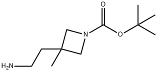 1-Azetidinecarboxylic acid, 3-(2-aminoethyl)-3-methyl-, 1,1-dimethylethyl ester Structure