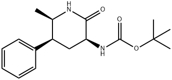 Carbamic acid, N-[(3S,5S,6R)-6-methyl-2-oxo-5-phenyl-3-piperidinyl]-, 1,1-dimethylethyl ester Structure