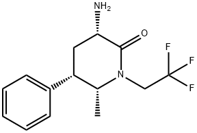 2-Piperidinone, 3-amino-6-methyl-5-phenyl-1-(2,2,2-trifluoroethyl)-, (3S,5S,6R)- Structure