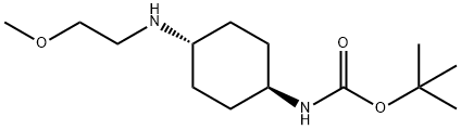 Carbamic acid, N-[trans-4-[(2-methoxyethyl)amino]cyclohexyl]-, 1,1-dimethylethyl ester Structure